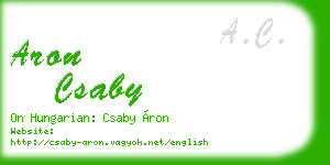 aron csaby business card